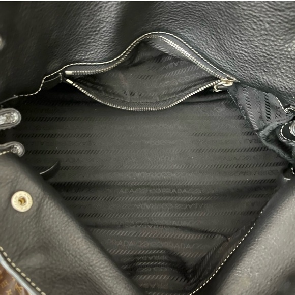 Vintage Prada black Leather Shoulder Handbag - Picture 10 of 14